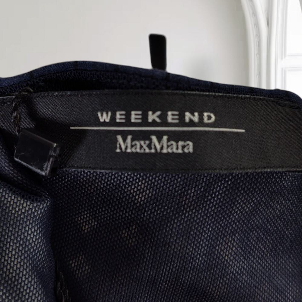 Weekend Max Mara NWT Navy Fit Flare Midi Dress Stretch Jersey Size S - Picture 3 of 16